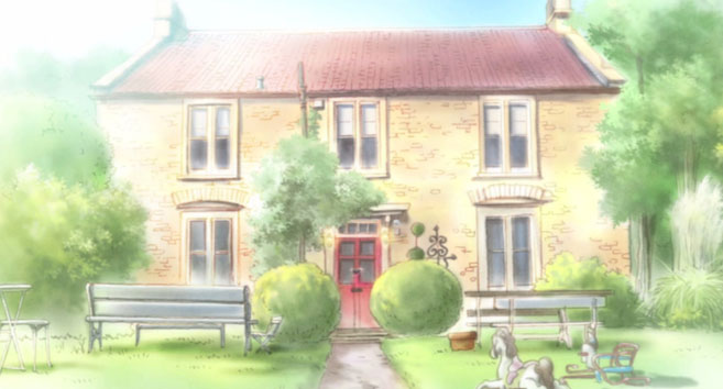 Fosse Farmhouse as it Appears in the Anime