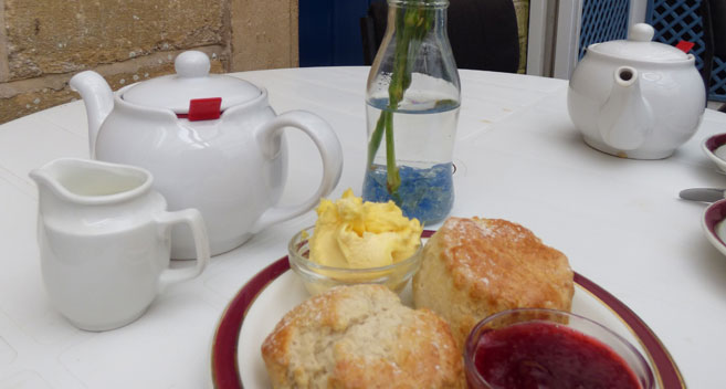 Cream tea at Iford Manor