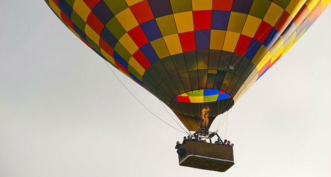 hot air balloon over Wiltshire