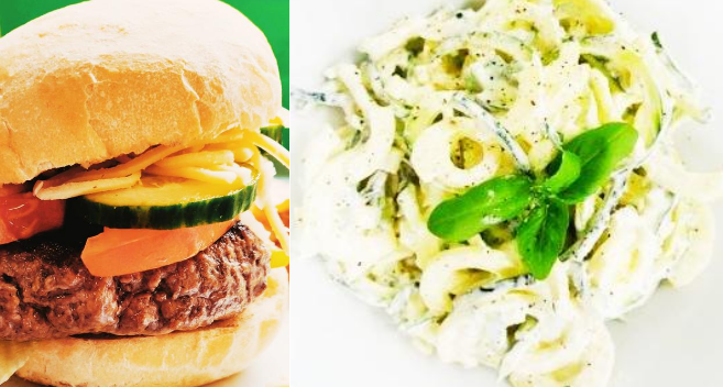 burger and courgette