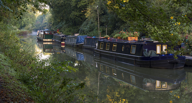 Narrowboats in Pewsey Vale