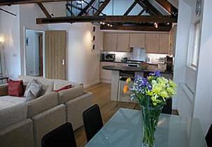 The interior of this first floor apartment