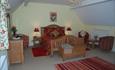 Very spacious red room with views front and rear
