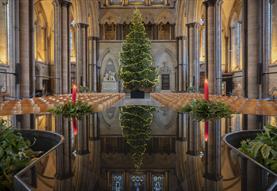 Christmas Tree inside Salisbury Cathedral