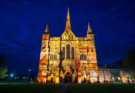 Salisbury Cathedral West Front with projection