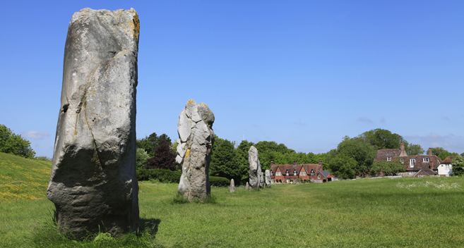 Standing stones in Avebury village