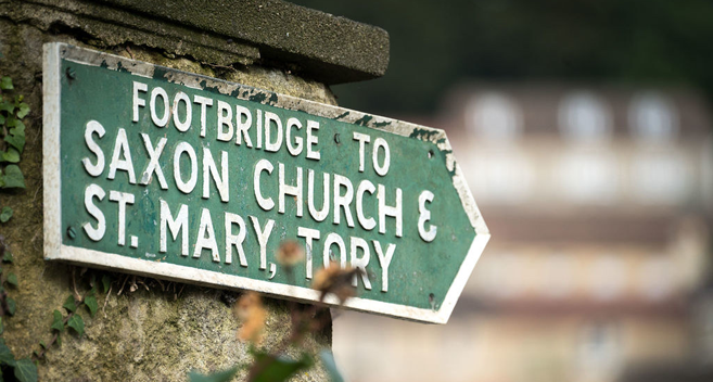 Sign post in Bradford on Avon