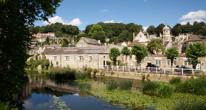 The town centre in Bradford on Avon