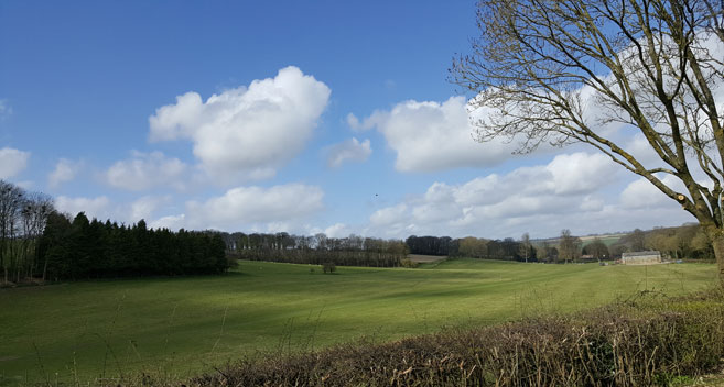 Blue skies over Broad Chalke