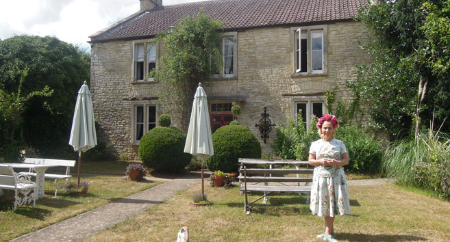 Caron Cooper Outside Fosse Farmhouse Castle Combe