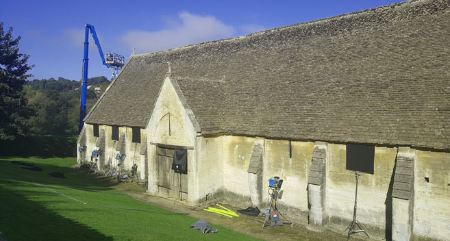 Filming at The Tithe Barn