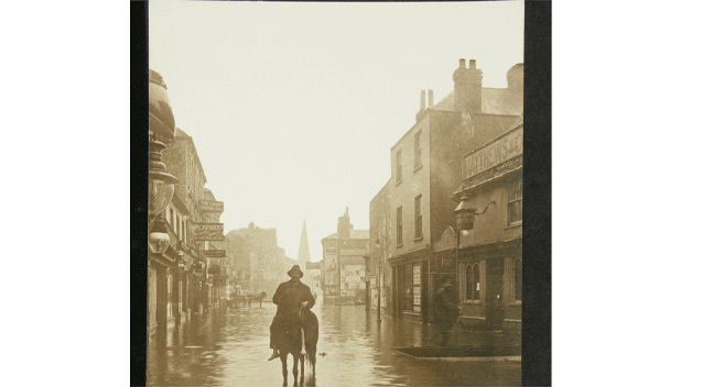 Fisherton Street Salisbury during the floods in January 1915