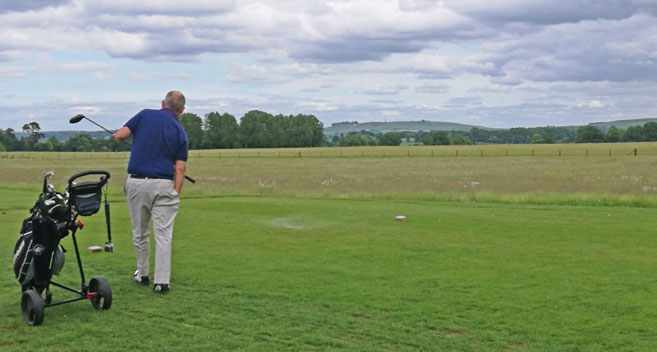 Pete playing golf