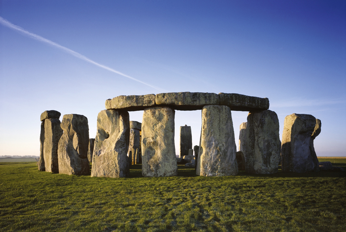 Stonehenge with a blue sky