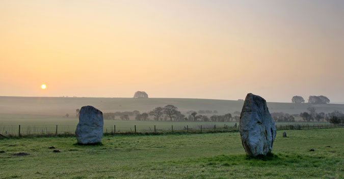 Sunrise over the Avebury Avenue