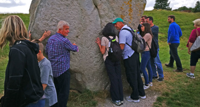 Touching the stones