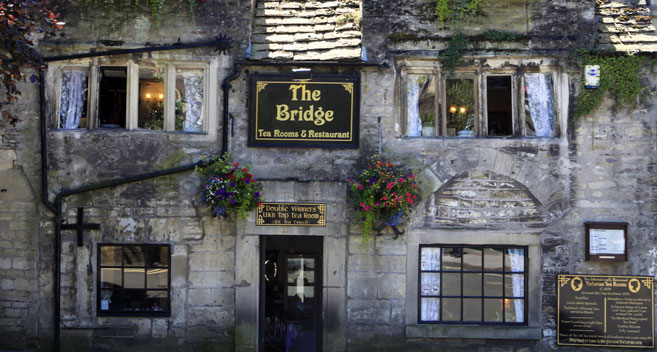 exterior of old stone tea room