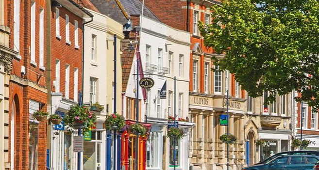 red brick buildings