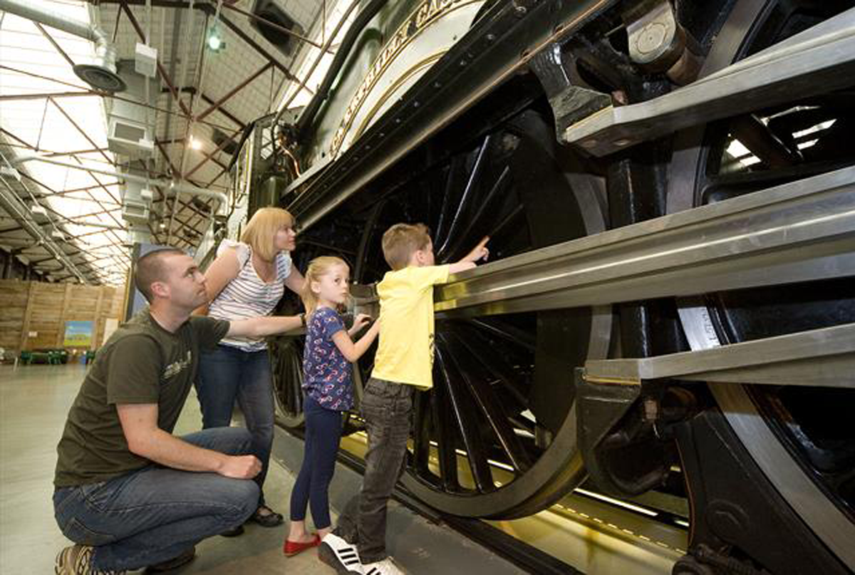 trains on display at STEAM museum