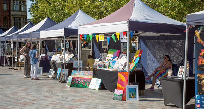 tents set up for Salisbury Arts Scene