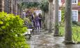 Visitors in rear garden