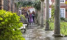 Visitors in rear garden