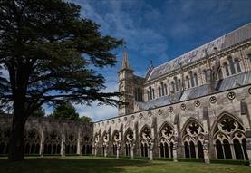 The cloisters at Salisbury cathedral